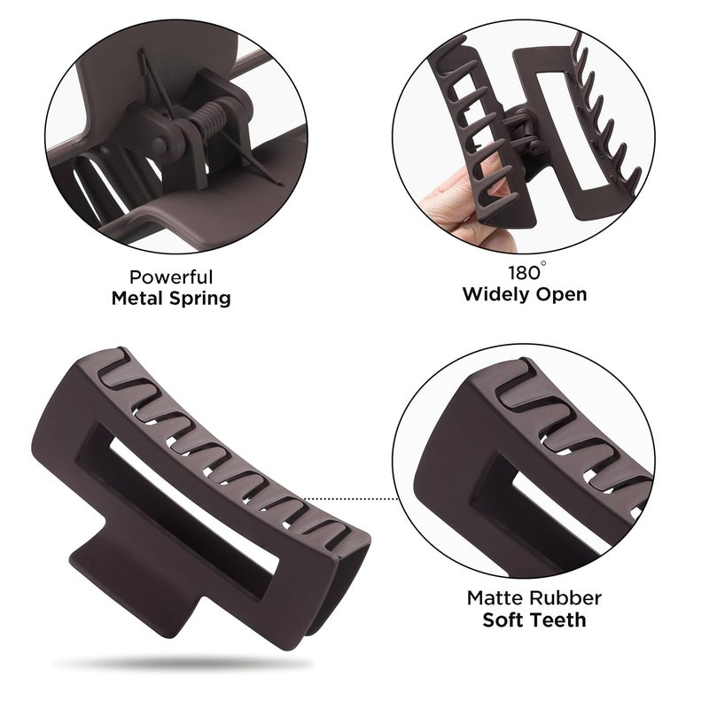 Sunolga 8PCS Hair Clips for Women, Flower Claw Clips for Thick Hair, Non-Slip Hair Accessories with Multi-Styles, Neutral Colors Variety Pack - Image 3